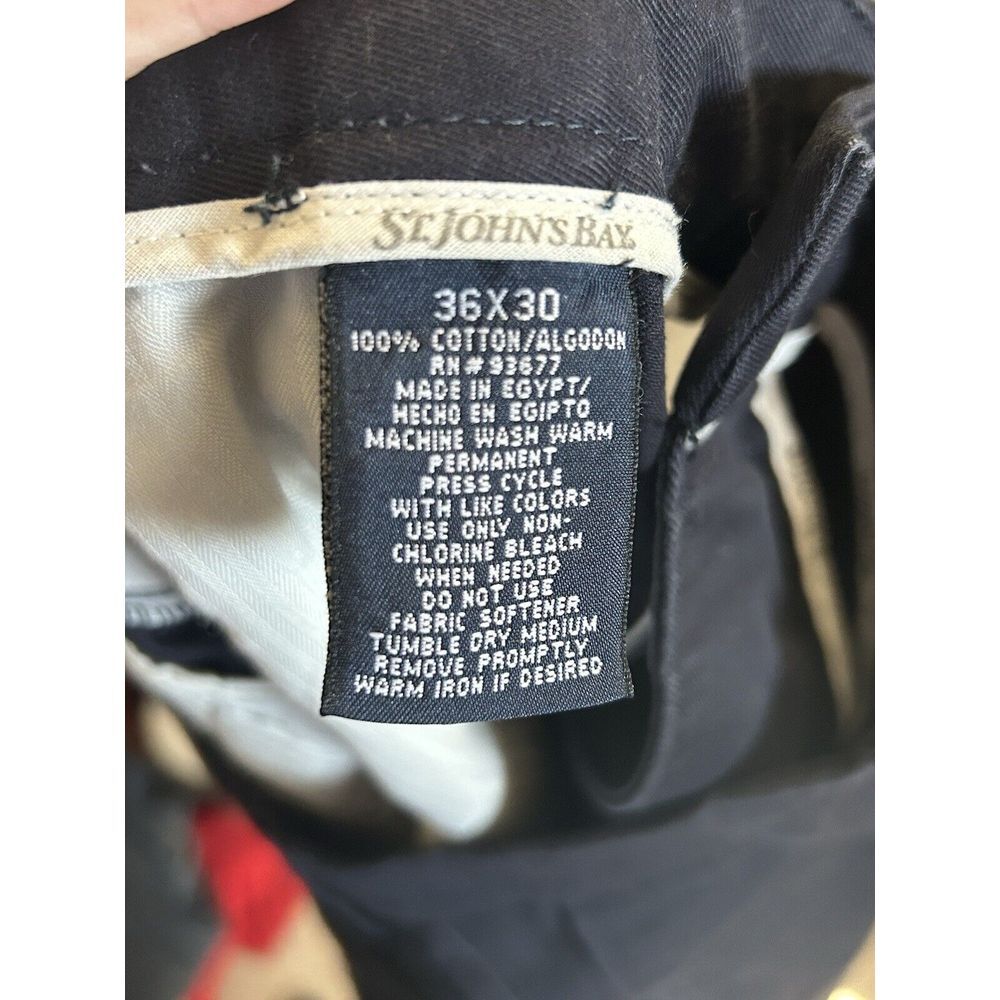 ST JOHNS BAY Mens Worry Free Classic Fit Blue Pants Slacks Flat Front 36x30‎ - Picture 4 of 4